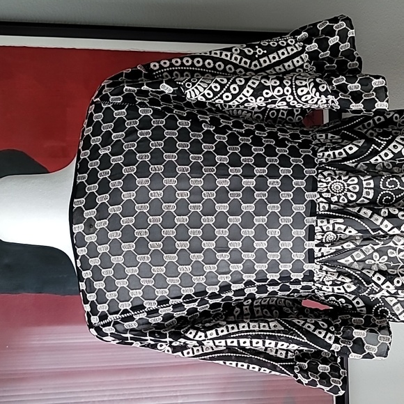 Anthropologie Akemi + Kin Brooke Eyelet Swing Dress, Size 2, Color Black/Tan - Picture 10 of 14